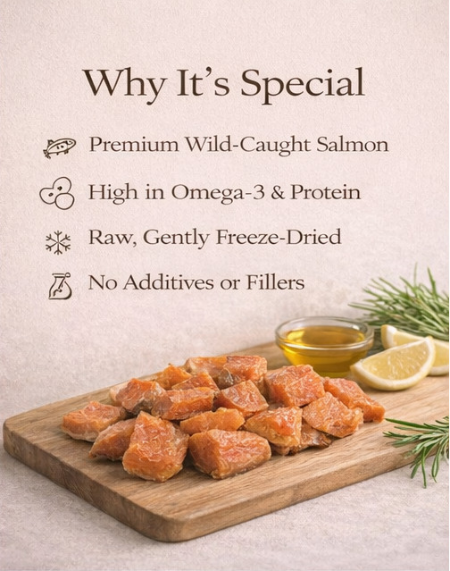 Freeze-Dried-Salmon-Fillet-Cubes -(Premium -Cut)